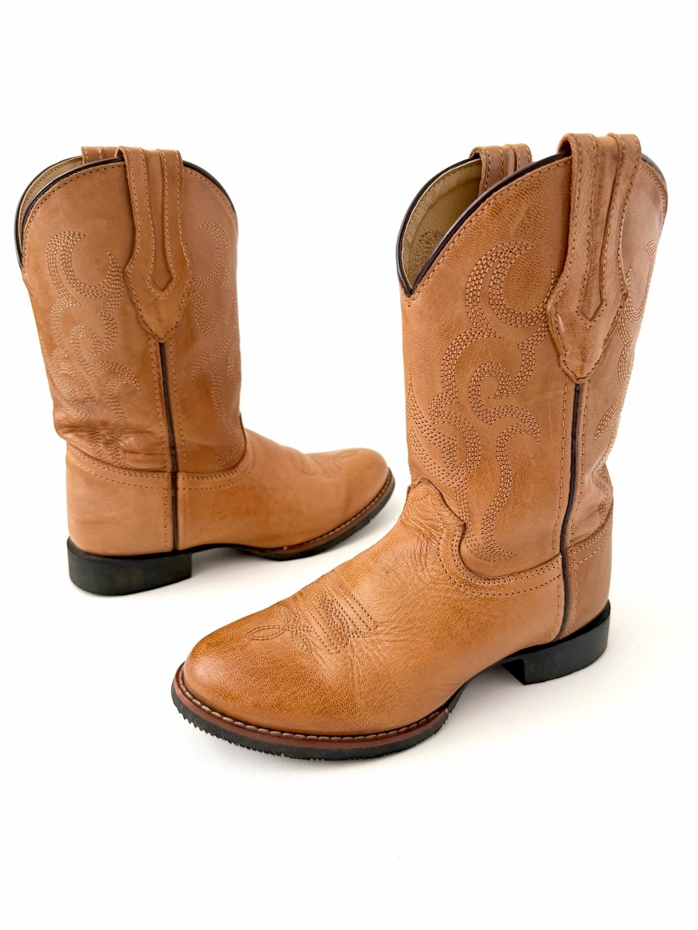 CODY JAMES | Boys Showdown Leather Western Cowboy Boots Tan Brown Size 3 D - Picture 2 of 14